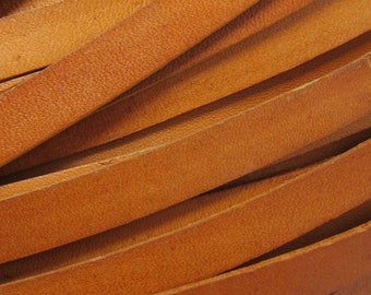 10mm Leather Cord, Camel Leather Strips, Genuine Cow Leather, 10x2mm, Bracelet Making, Jewelry Supplies -DLC106