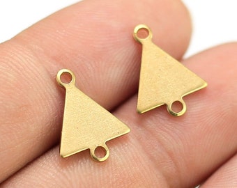 Dreieck Messing Verbinder, Dreieck Ohrring Charms, Gliederkette Verbinder, Geometrische Ohrring Zubehör, 15.6x12x1mm, Schmuckherstellung - R1849
