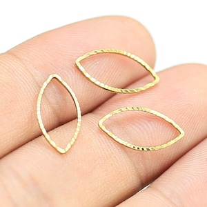 Amuletos de latón, Conector de latón Marquesa, 16x8x0.8mm, Amuletos de pendientes, Hallazgos de latón para la fabricación de joyas - R1791