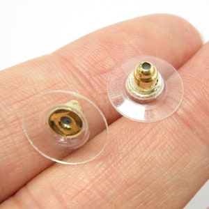 Round Earring Backs, Brass Earplugs, 12x7mm, Gold Tone Resin Ear Nuts, Earring Stoppers, Earring Accessories, Jewelry supplies - R969
