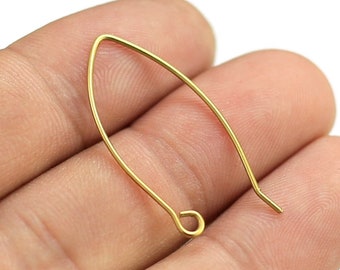 Brass ear wire, Earring hooks, Brass earring connector, 33x0.8mm, Brass findings, Jewelry making - R1808