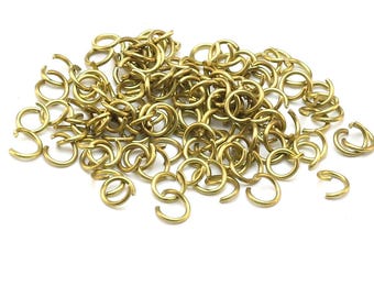 Round Jump Rings, Open Jump Ring, Raw Brass Connector, 5x0.7mm, Earring Findings, Jewelry Supplies -R2935