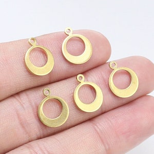 Round Earring Charms, Round circle Brass Connector, 10x1mm, Bracelet Charms, Earring Findings, Jewelry Making Supplies - R320