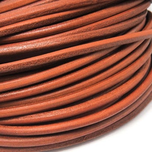 Round Leather cord Natural 5mm leather cord Camel Genuine leather strips