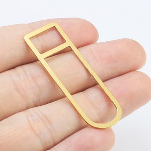 Geometric Brass Connector, D Shaped Brass Charms, Earring Findings, 45x15mm, Laser Cut, Tassel Making, Jewelry Supplies - R1330
