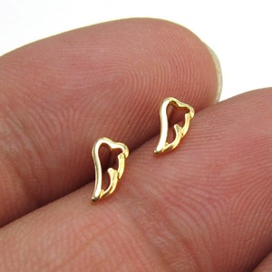 Angle Wing Earrings, Earring Studs, Earring Posts, Earring Supplies, Real gold plated - GS019