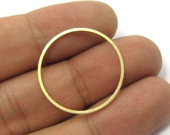 Round Earring Charm, Round Circle Charms, Round Brass Connector, 25x1mm, Round Brass Findings, Jewelry Making - R160