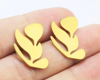 Brass Leaf, Brass Stampings, Blank Leaves, 21mm, Raw Brass Findings, DIY Jewelry Making - R557