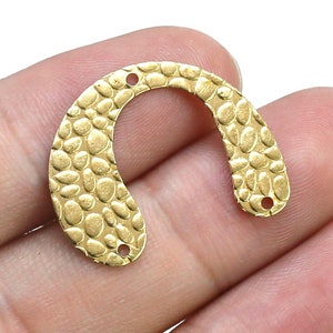 U shaped Earring Charms, Brass U Connector, Geometric Earring Findings, 24.5x20mm, Jewelry Making - R927