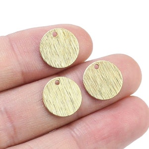 Textured Round Earring Charms, Brass Charms For Jewelry Making, Earring Findings, 1mm/0.8mm Thickness, In size 10 12 15 18 20 25mm - R2673