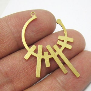Brass earrings charm brass findings 38x25x0.8mm Brass dangle drop charms Earrings components R978