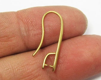 Brass Earring Wires, Ear Hooks With Bail, Earring Findings, 22mm, Brass Earring Supplies, Jewelry Making - R254