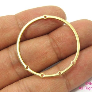 Brass Round Connector, Round Circle Charms, Brass Charm For Jewelry Making, Necklace Pendant, Earring Findings, 32mm - R149