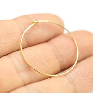 Wine Glass Charm Hoops, Round Earring Wires, 30mm, Simple Circle Rings, Gold tone, Iron Ear Wires, Earring Accessories - RP093