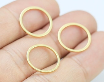 Round Circle Charms, Round Earring Charm, Round Connector, 8mm 10mm 12mm 15mm 18mm 20mm 25mm 30mm, Real Gold plated, Jewelry Making - G210