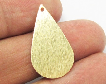 Dijes de gota texturizados, dije de lágrima de latón, dije de latón para joyería, accesorios para pendientes, 27 x 15 mm - R617