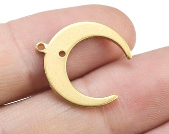 Zawieszka w kształcie półksiężyca, łącznik księżycowy, elementy do kolczyków, 19 x 18 mm, zawieszki do kolczyków w kształcie kółek, elementy mosiężne, tworzenie biżuterii - 405 zł