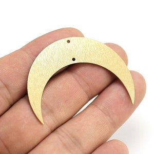 Crescent Moon Pendant, Textured Moon Connector, Jewelry Making Charms, Earring Findings, Moon Necklace, 46x35x1mm - R1875