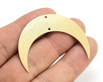 Crescent Moon Pendant, Textured Moon Connector, Jewelry Making Charms, Earring Findings, Moon Necklace, 46x35x1mm - R1875