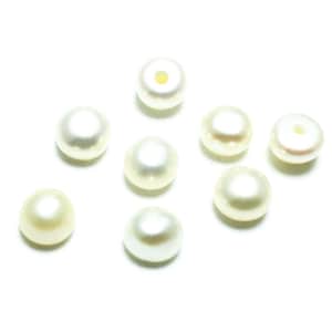 Perla d'acqua dolce Perline di perle semiforate Borchie di perle naturali schiena piatta ovale Perle AAA 5mm 6mm 8mm
