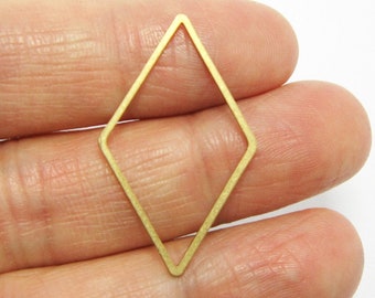 Brass Rhombus Charm, Earring Connector, Geometric Brass Charms, 32.2x19.5mm, Earring Findings, Jewelry Making - R768