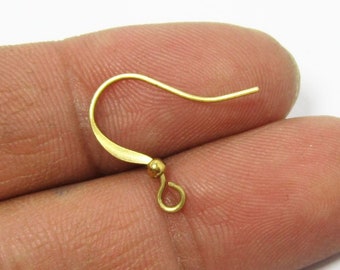 Earring wires, Tiny Ball Earring Hooks, Brass Ear wires, 17.5mm, Earrings Making, Earrings making - R248