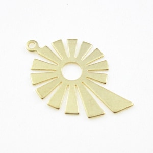 Sun Charm, Ammonite Pendant, Brass Charm For Jewelry Making, Sunlight Necklace Pendant, 33.8x22.5mm 25x15.8mm - R1466 R1467