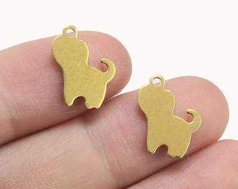 Puppy Dog Charm, Dangle Earring Charms, Animal Lover Charm, 14.3x12.4x0.65mm, Bracelet Charms, Necklace Pendant, Jewelry Making - R1394