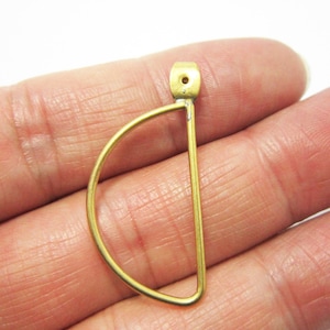 2pcs Brass earring backs, Moon earring plug, Unique earring posts and backs, Raw brass Earring nuts, Earring findings R863