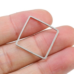 Fascino quadrato, connettore in ottone, tono oro / argento, accessori per orecchini, 20x1mm, accessori in ottone, creazione di gioielli - RP157 RP158