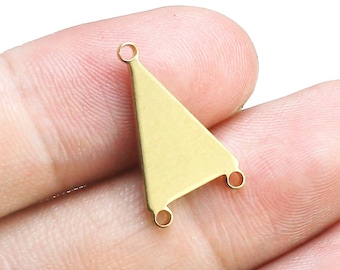 Dreieck Messing Verbinder, Dreieck Ohrring Charms, Gliederkette Verbinder, Geometrische Ohrring Zubehör, 19x11x1mm, Schmuckherstellung - R2472