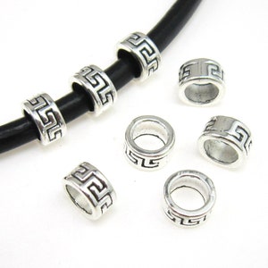 20pcs 6mm Silver metal beads viking hair beads 5.7mm Large hole spacer beads RB26