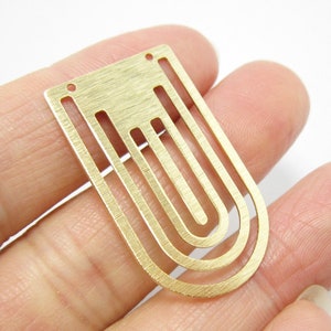 Textured Domed Earring Charms, D Shaped Brass Connector, 35x20mm, Geometric Earring Findings, Jewelry Making - R1140