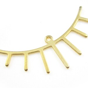 Brass sun charm earring finding Brass eyelash pendant 36x18.4x1.1mm Brass necklace pendant R1404