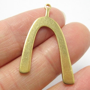 Brass U Charm, Arched Earring pendant, 34x22x1.2mm, Necklace pendant, Raw brass findings, Jewelry making - R1546