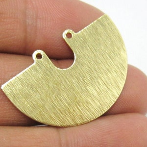 Half Round Earring Charms, Textured Brass Connector, 33x22x0.65mm, Semi Circle Brass Findings, Jewelry making supplies - R1308