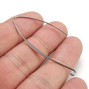 Black Earring Wires, Brass Earring Hooks, 50mm, Earring Accessories, Jewelry Making - RP095