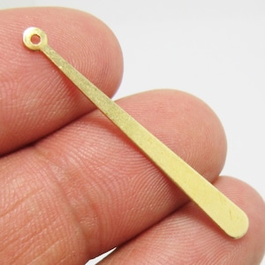 Brass Drop Charm, Jewelry Making Charms, 38x4x0.4mm, Long Drop Earring Charms, Jewelry Supplies - R947