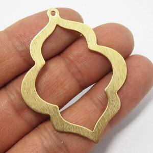 Breloque gourde texturée, Pendentifs de boucle d&#39;oreille géométriques, calebasse à pendentif, 49 x 38 mm, accessoires religieux en laiton, Fabrication de bijoux - R740