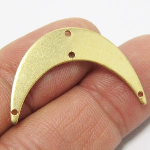 Crescent Moon Earring Charms, Arched Brass Connector, Earring Findings, 30x20x1mm, Brass Charms For Jewelry Making - R1233
