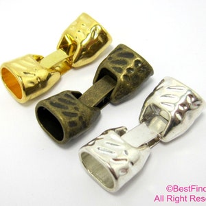 5sets Licorice leather clasp 10x6mm Hammered Licorice clip clasp LC22