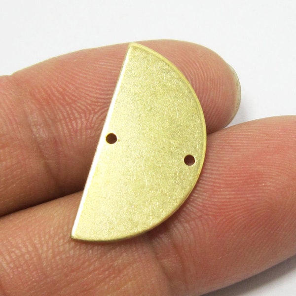 Connecteur demi-rond en laiton, Pendentifs de boucles d'oreilles demi-cercle, 25 x 12,5 mm, Pendentifs en laiton pour la fabrication de bijoux - R051 R360