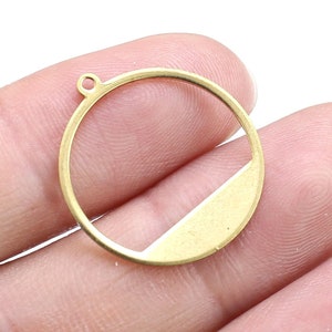 Brass Charms For Jewelry Making, Round Earring Charms, 20.5mm, Round Circle Charm, Brass Round Pendant, Raw Brass Findings - R424