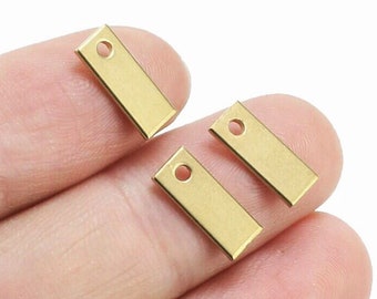 Rechthoekige koperen bedels, oorbelbedels, 12 x 5 x 1 mm, geometrische messing bevindingen, sieraden maken - € 95