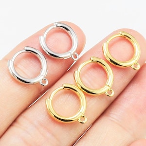 Round Earring Hoops, Minimalist Earrings, Lever Back Earrings, 13.2x12mm, Real Gold Plated, Earring Making, Jewelry Supplies -GH188