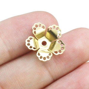 Brass Bead Caps, Flower Base End Cap, Spacer Beads Caps, Brass Charms, 15.6mm, Brass Findings, Jewelry Making Supplies - R2460