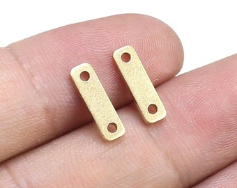 Rektangulära örhängesberlocker, länkkedjekoppling, 12x3,6 x 1 mm, örhängesdetaljer, mässingsberlocker för smyckestillverkning - R2289