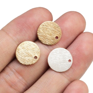 Textured Round Stud Earrings, Earring post, Gold tone, Statement Earrings, Earring connector, Jewelry making - RP012