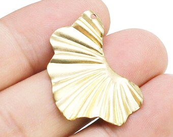 Colgantes con flecos texturizados, colgantes irregulares para pendientes, adornos para manualidades, piezas de latón en bruto, 32 x 21,6 mm, colgante para collar, suministros para joyería - R2423