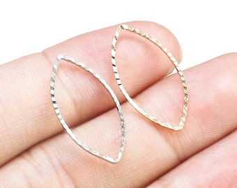 Lace Marquise Earring Charms, Brass Eye Connector, 23.2x11.6mm, Gold Silver, Earring Findings, Brass Charms For Jewelry Making - R1786 RP223